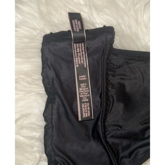 Victorias Secret Satin Bralette Bra Plunge Longline Womens XS XSmall Black - Picture 6 of 6